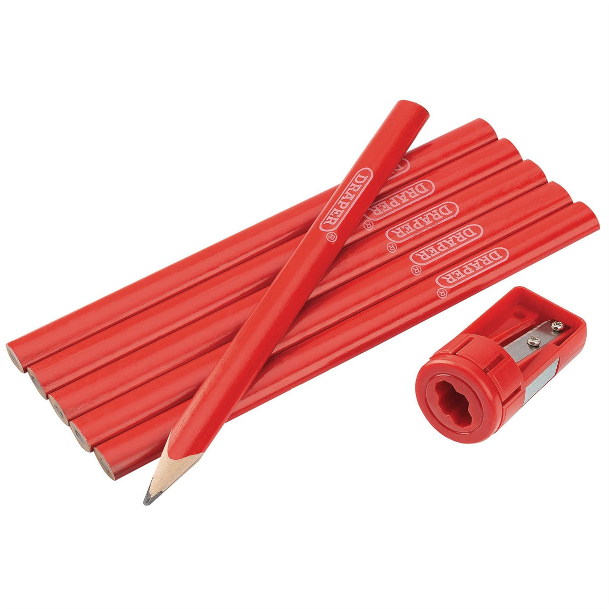 Draper Carpenters Pencil and Sharpener Set 50990 White Rose Tools