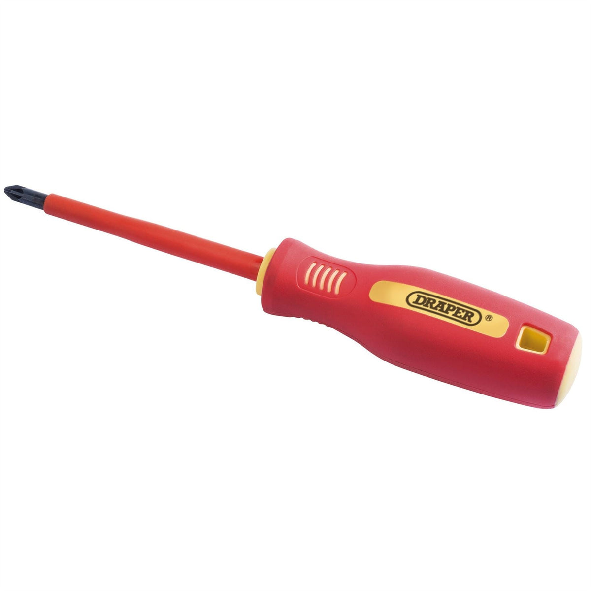Draper Fully Insulated Soft Grip Cross Slot Screwdriver No.2 x 100mm (Sold Loose) 46532 White Rose Tools