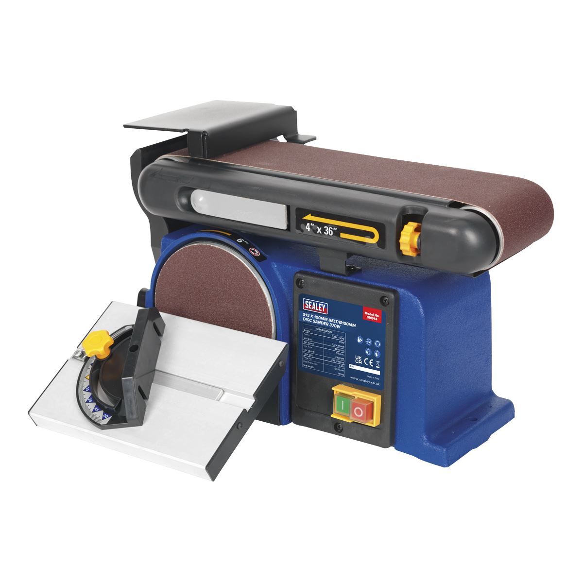 Sealey Belt/Disc Sander 915 x 100mm/Ø150mm 370W/230V