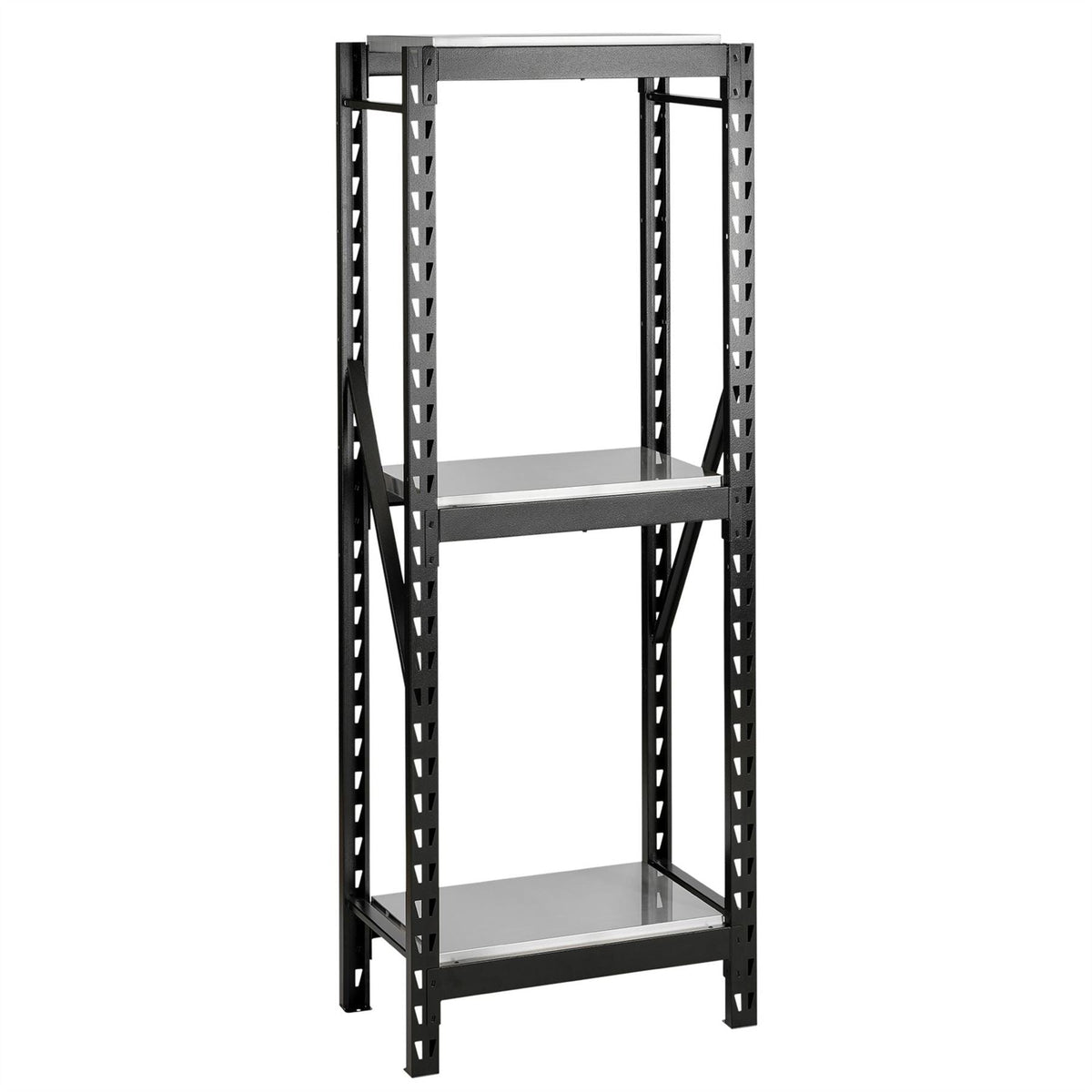 BUNKER 14 Piece Modular 3 Tier Racking with Stainless Steel Shelving 750mm 32461 White Rose Tools