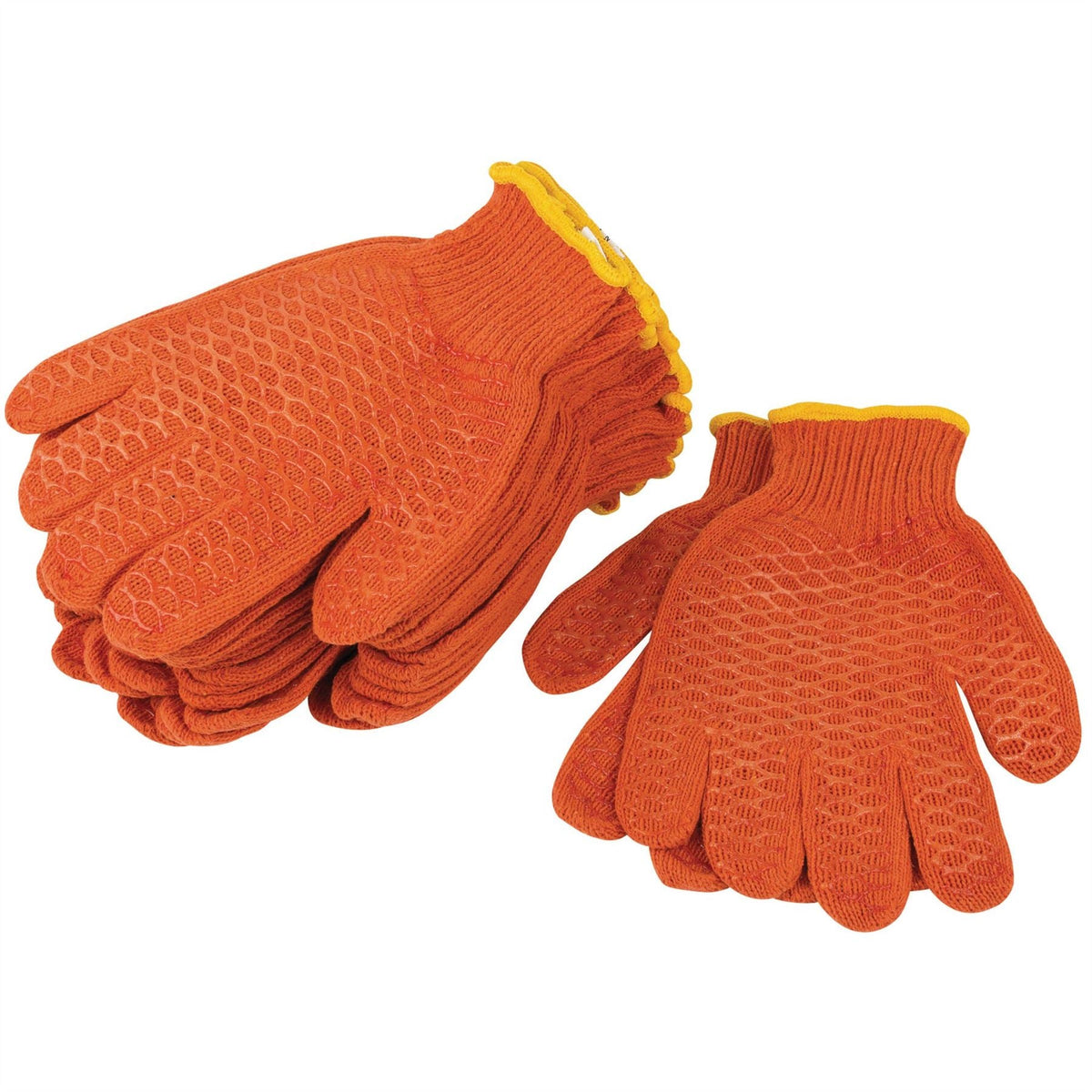 Draper Non-Slip Work Gloves Extra Large (Pack of 10) 82750 White Rose Tools
