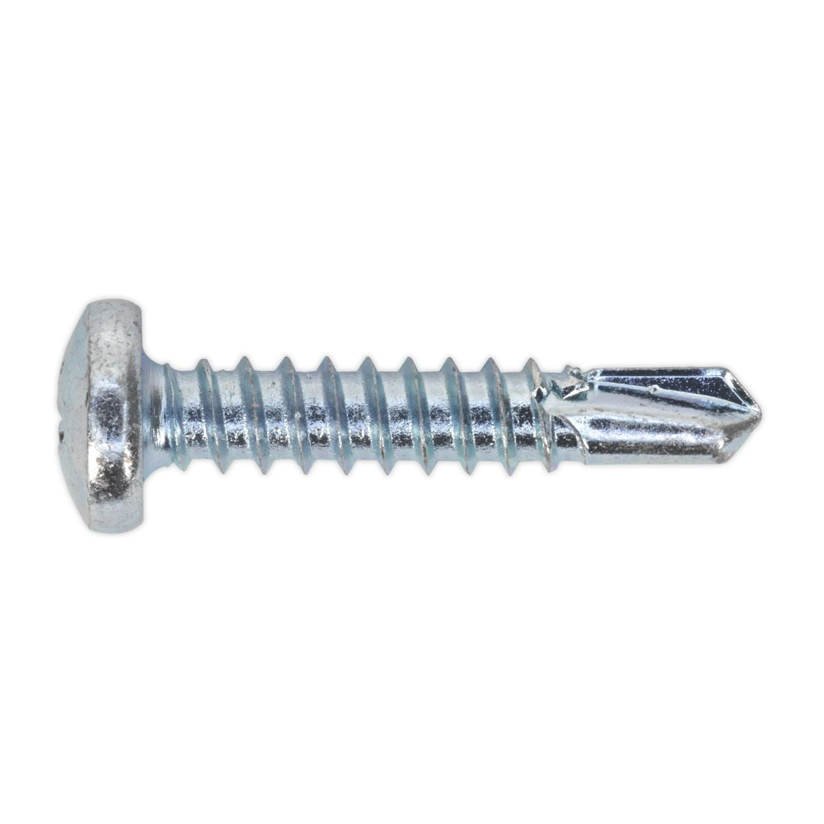 Sealey Self-Drilling Screw 4.8 x 25mm Pan Head Phillips Zinc Pack of 100