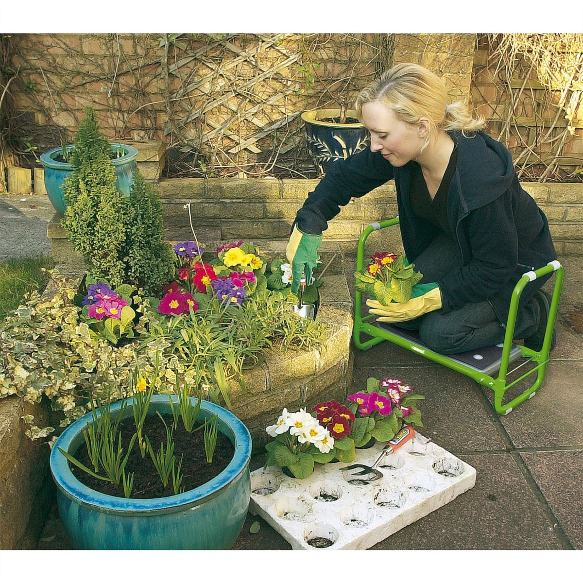 Draper Folding Garden Kneeler and Seat 64970 White Rose Tools