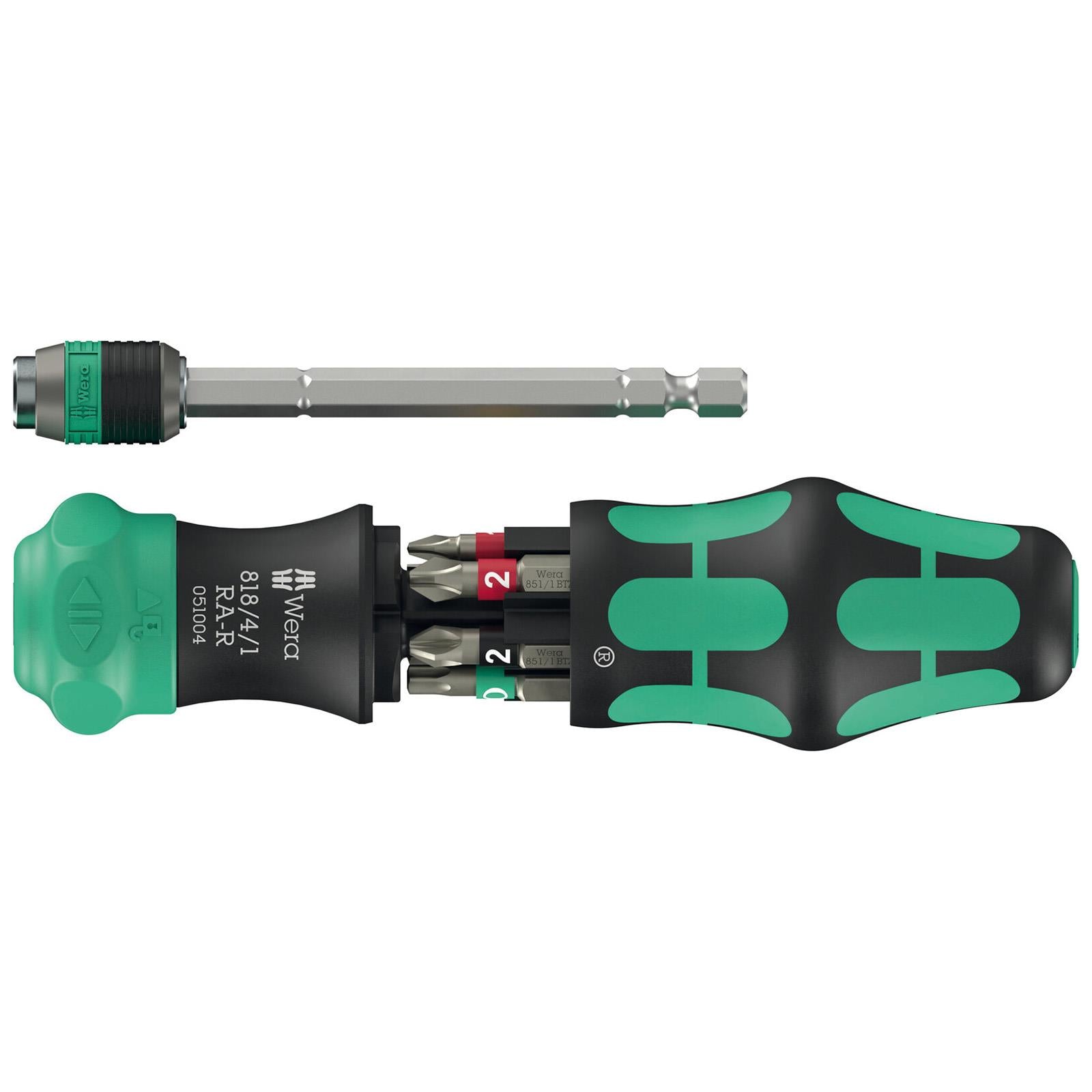 Wera Ratchet Screwdriver Set Kraftform Kompakt 20 RA-R 6 Pieces PZ PH TX SL