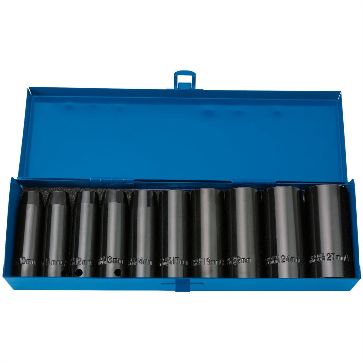 Draper Expert HI-TORQ® Metric Deep Impact Socket Set 1/2" Sq. Dr. (10 Piece) 38369 White Rose Tools