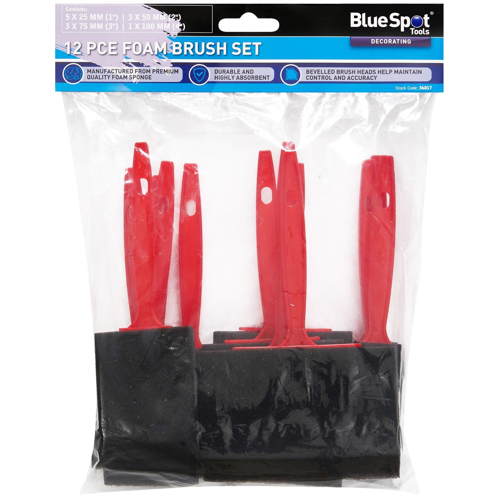 BlueSpot Foam Paint Brush Set 12 Piece