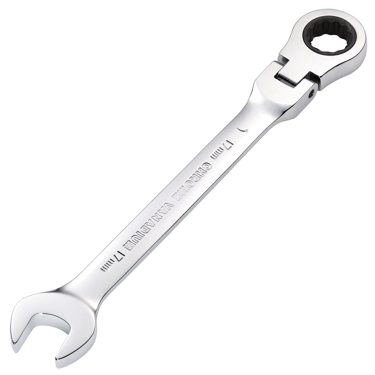 Draper HI-TORQ® Metric Flexible Head Ratcheting Combination Spanner 17mm 52019 White Rose Tools