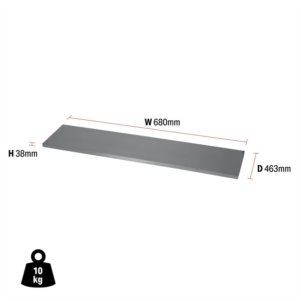 BUNKER Modular Stainless Steel Worktop 680mm 27383 White Rose Tools