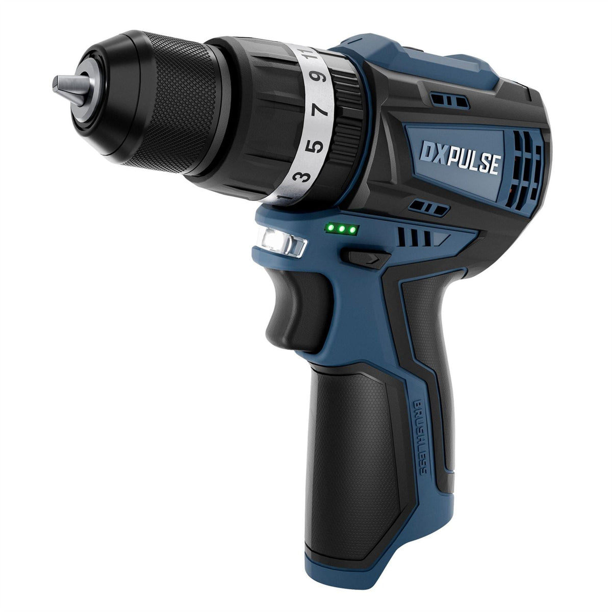 Draper DXPULSE 12V Brushless Combi Drill (Sold Bare) 27761 White Rose Tools