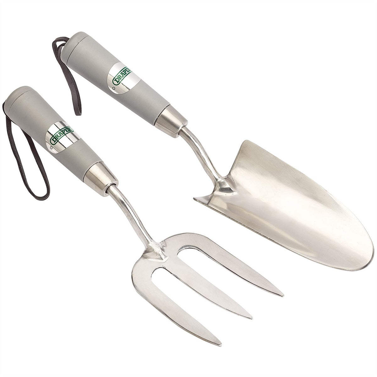 Draper Stainless Steel Hand Fork and Trowel Set (2 Piece) 83773 White Rose Tools