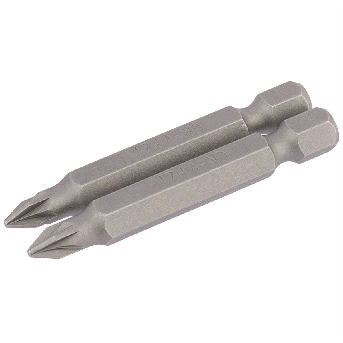 Draper PZ Type Insert Bit 1/4" Hex 50mm Long No.1 (Pack of 2) 64227 White Rose Tools