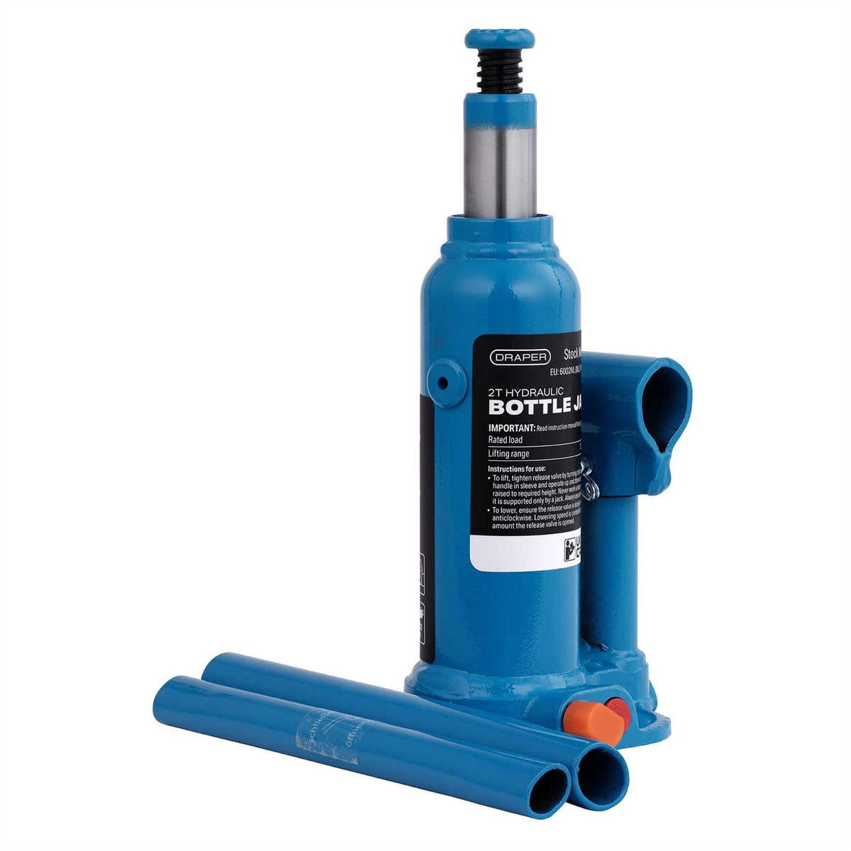 Draper Hydraulic Bottle Jack 2 Tonne 36361 White Rose Tools