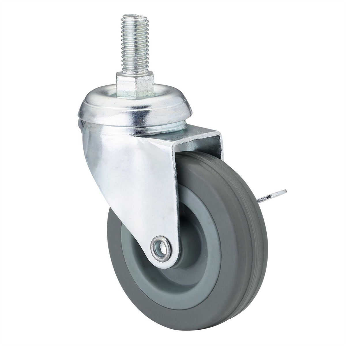 Draper Swivel Bolt Fixing Rubber Castor with Brake 75mm Diameter S.W.L. 70kg 65476 White Rose Tools