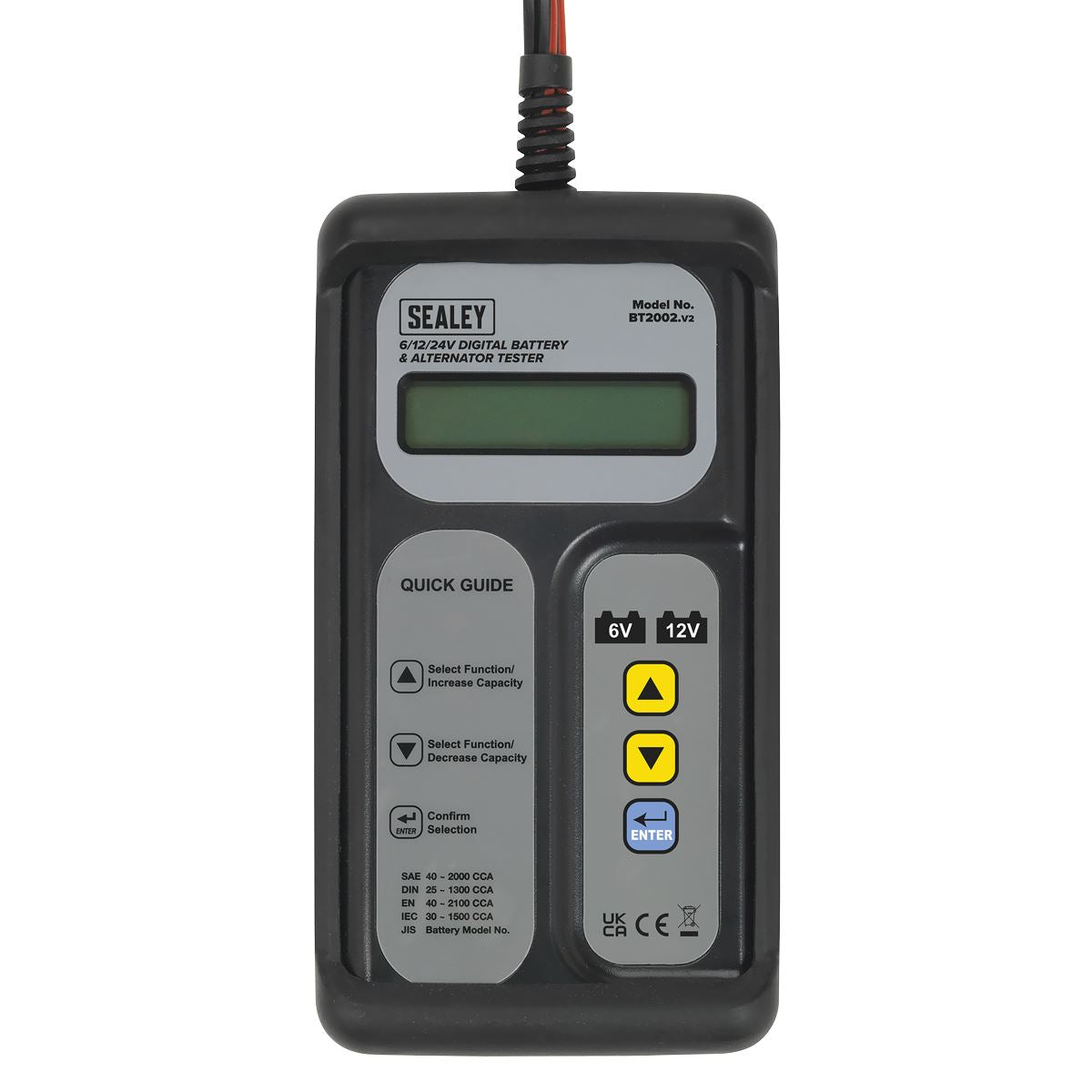Sealey Digital Battery & Alternator Tester 6-12V Battery 6, 12, 24V Alternator