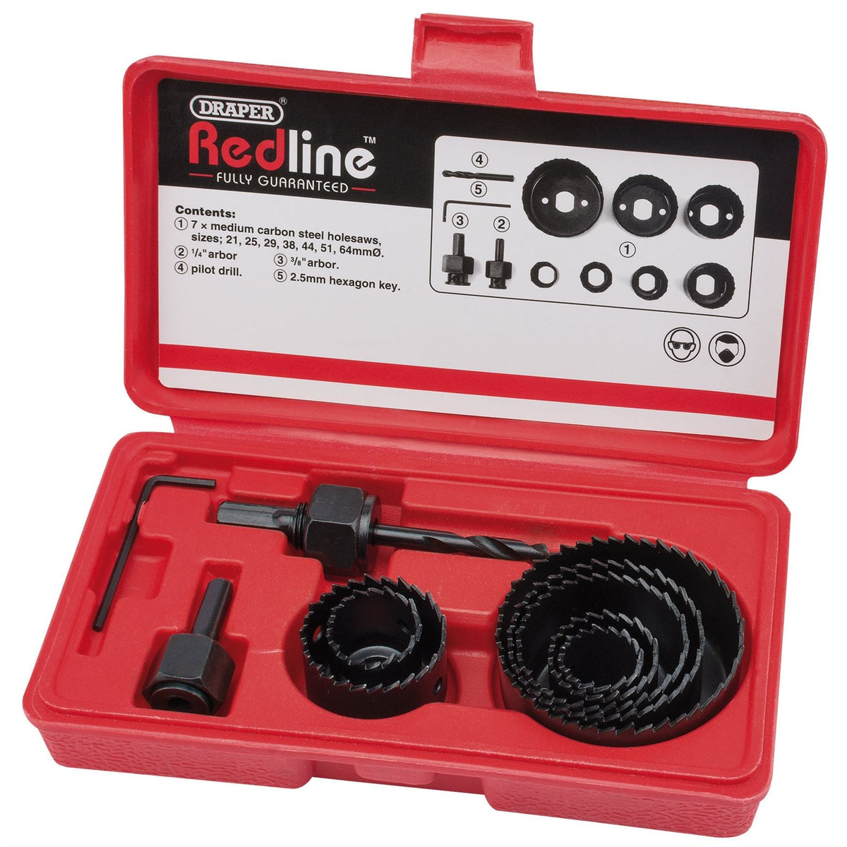 Draper Redline® Holesaw Kit (11 Piece) 68470 White Rose Tools