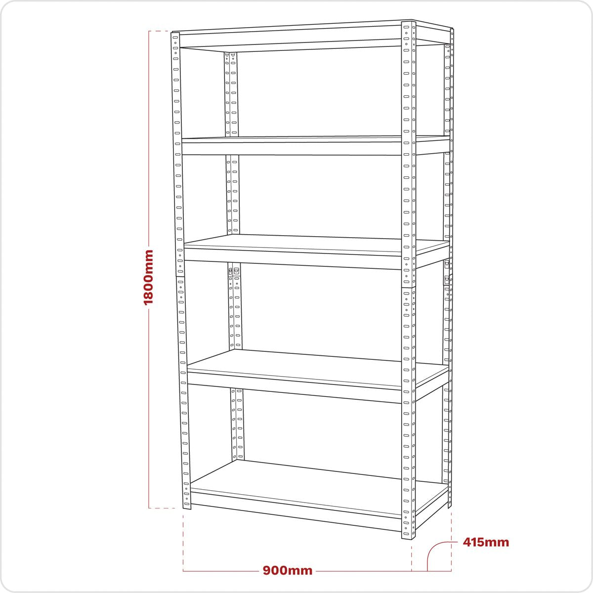 Sealey Racking Unit with 5 Shelves 500kg Capacity Per Level