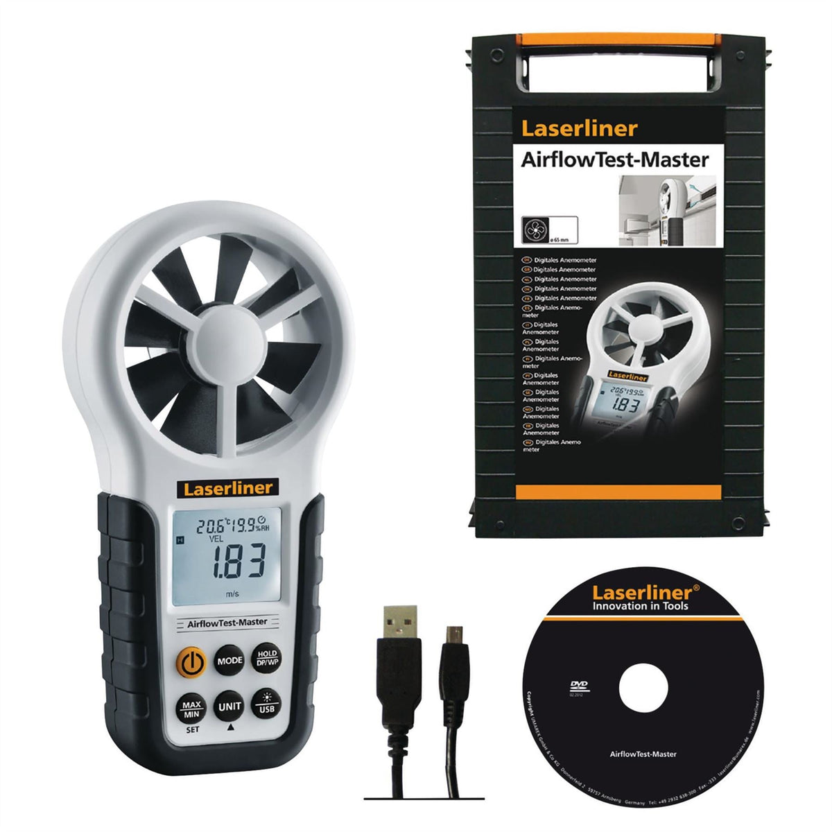 Laserliner 082.140A AirflowTest-Master Anemometer 32002 White Rose Tools