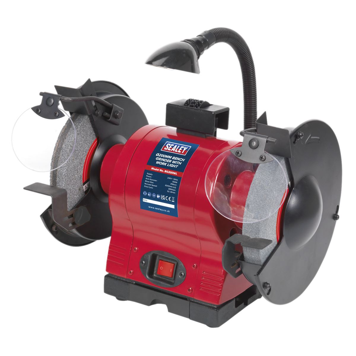 Sealey Bench Grinder Ø200mm with Worklight 550W/230V