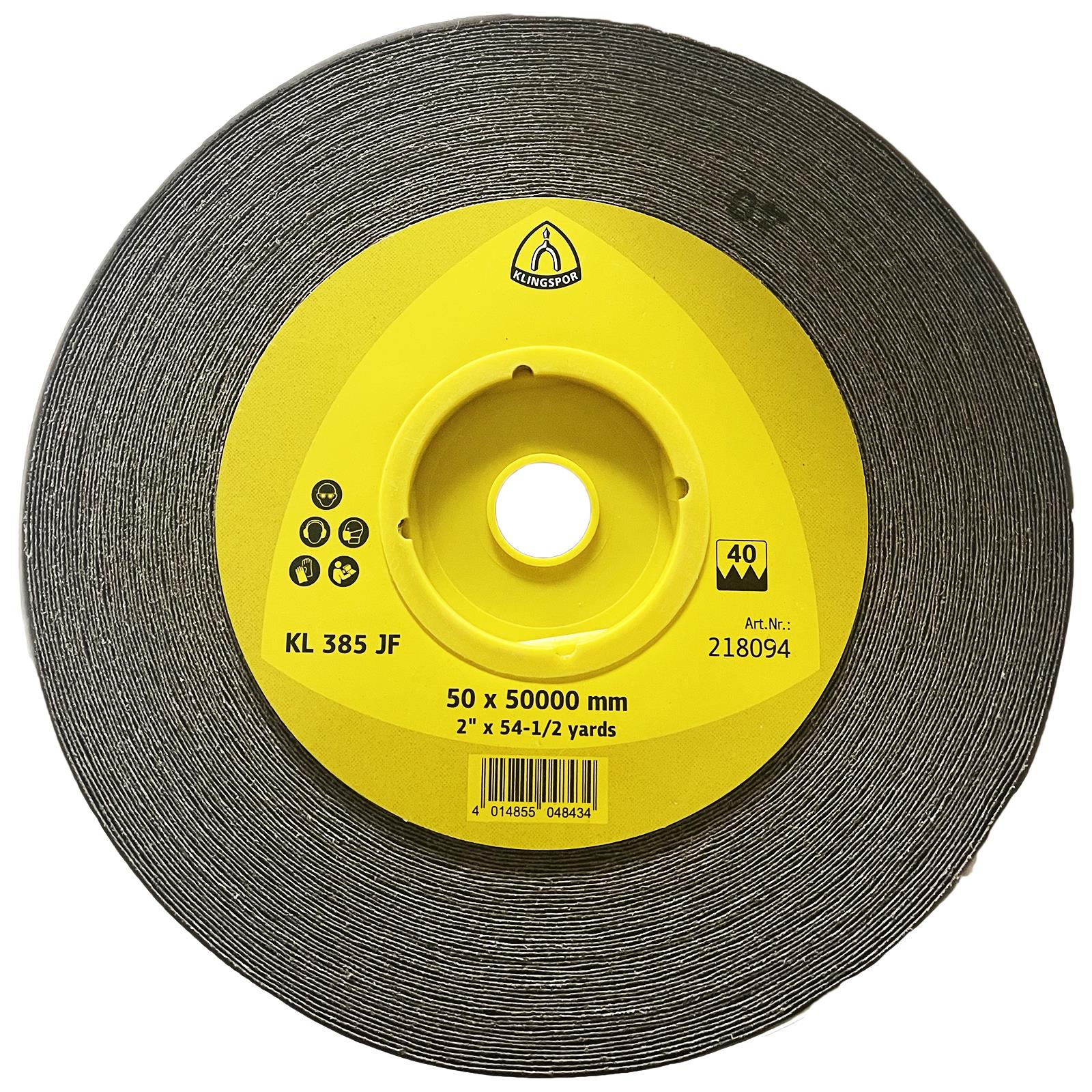 Klingspor Abrasive Cloth Sanding Roll Aluminium Oxide 50mm Width 50m Length KL385JF
