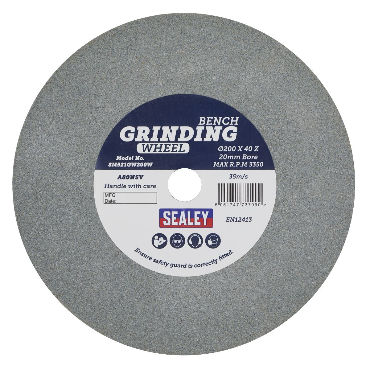 Sealey Wet Stone Wheel Ø200 x 40mm 20mm Bore for SM521
