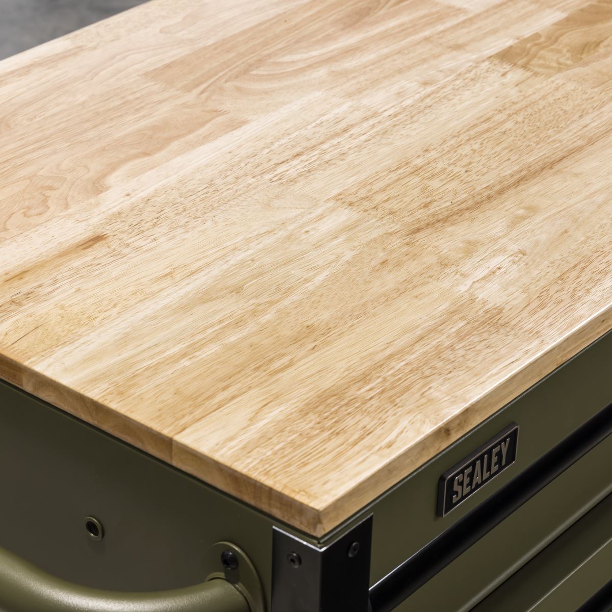 Sealey Superline PRO® Mobile Trolley with Wooden Worktop & Power Bar 10 Drawer 1320mm - White Rose Tools