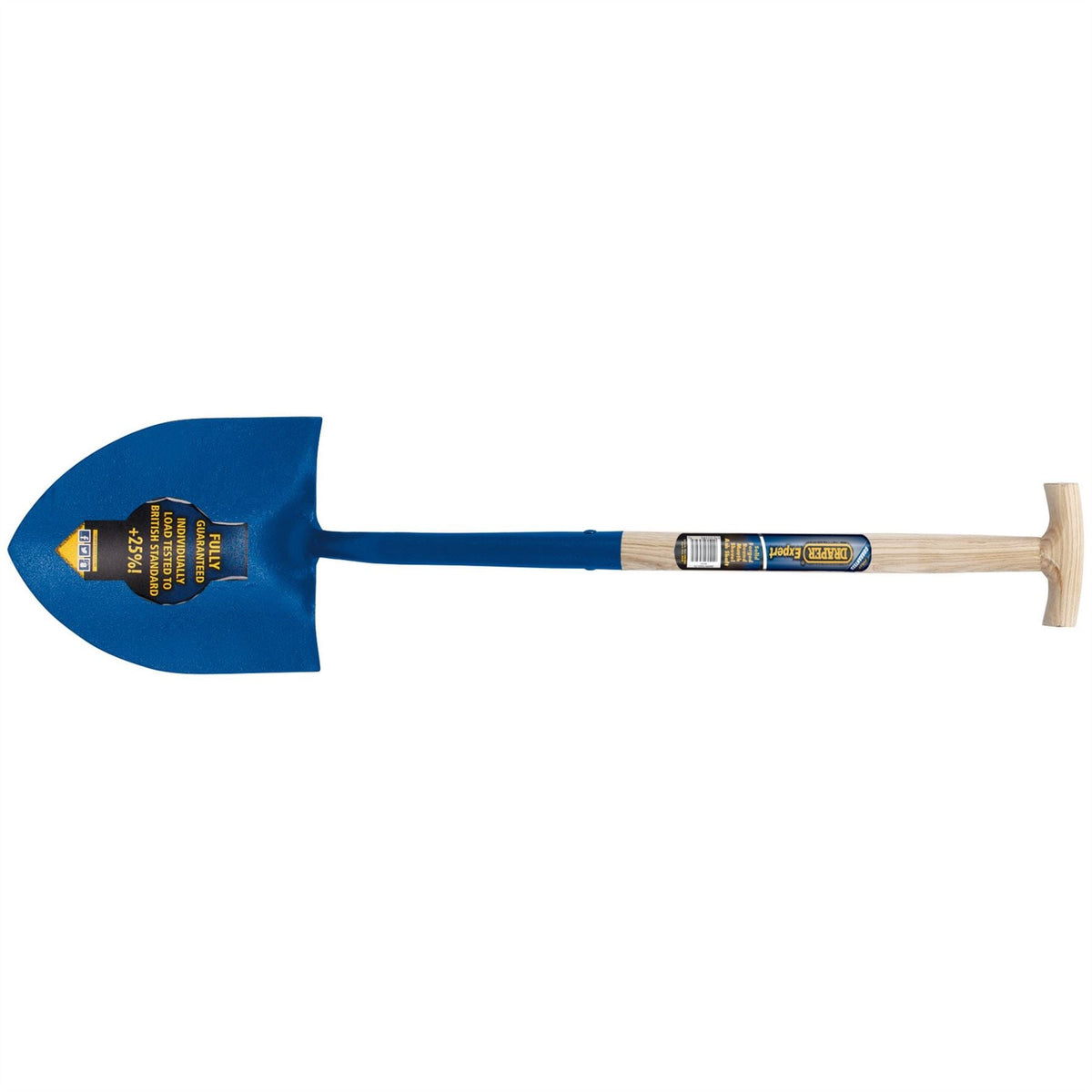 Draper Expert Contractors Round Mouth No.2 Shovel with Ash Shaft and T-Handle 10875 White Rose Tools