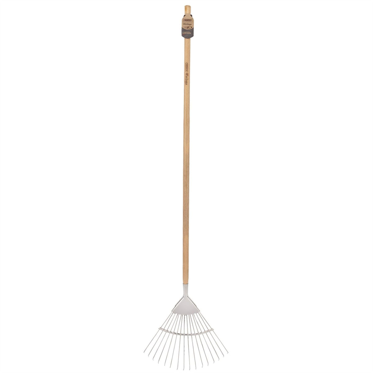 Draper Heritage Stainless Steel Lawn Rake with Ash Handle 99020 White Rose Tools