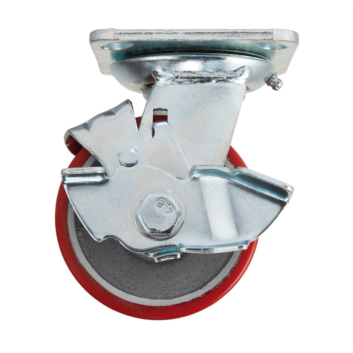 Draper Swivel Plate Fixing Heavy Duty Polyurethane Wheel with Brake 100mm Diameter S.W.L. 250kg 65524 White Rose Tools
