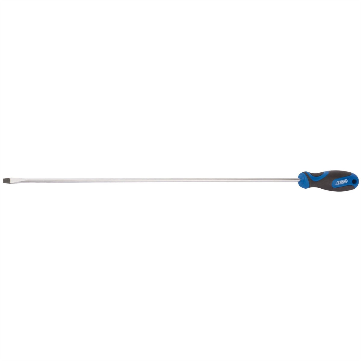 Draper Extra Long Reach Soft Grip Plain Slot Screwdriver 6 x 450mm 53508 White Rose Tools