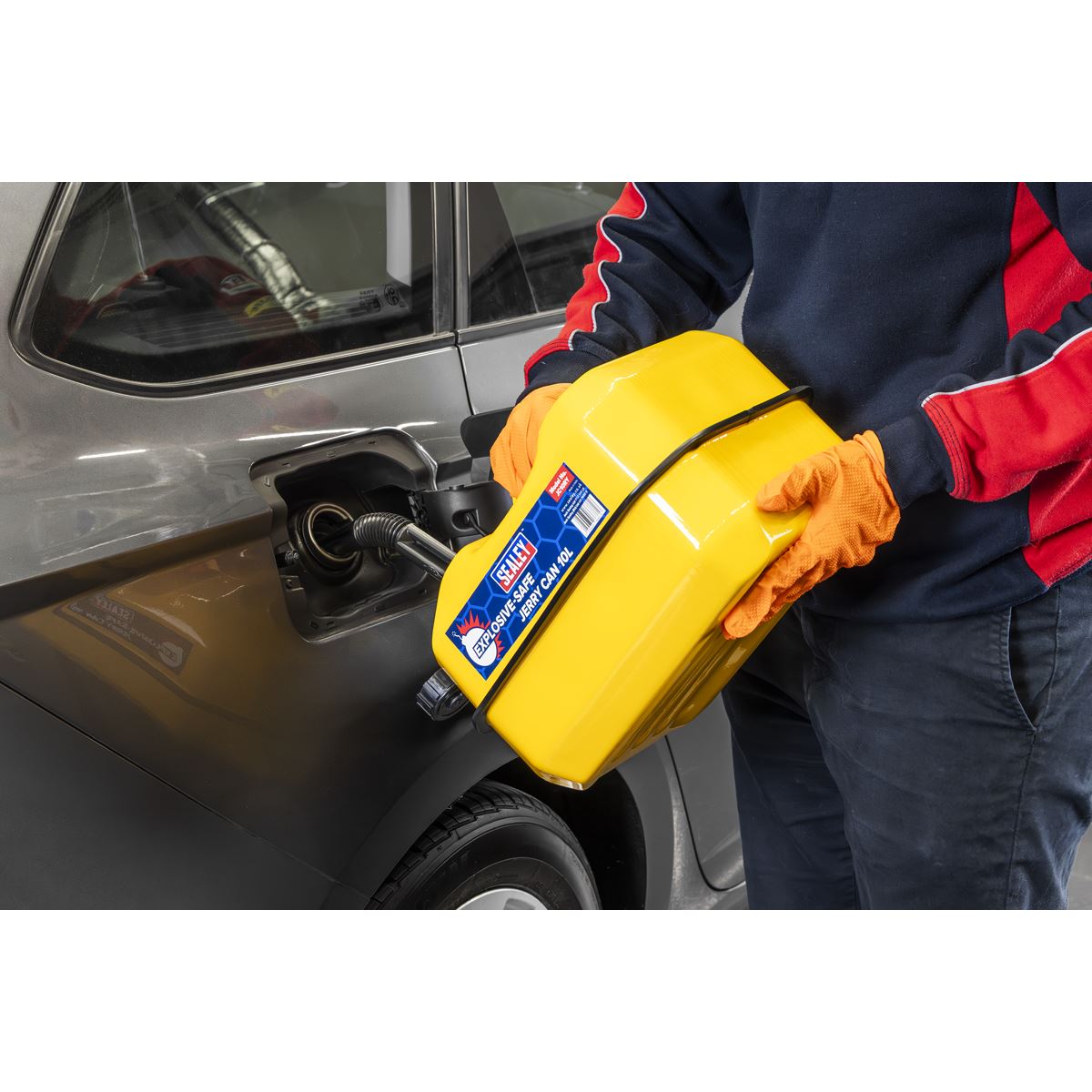 Sealey Explosive-Safe Jerry Can 10L - Yellow White Rose Tools