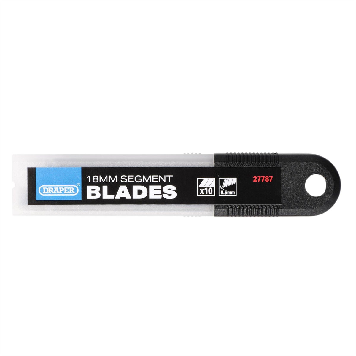 Draper Snap-Off Segment Knife Blades 18mm Black (Pack of 10) 27787 White Rose Tools