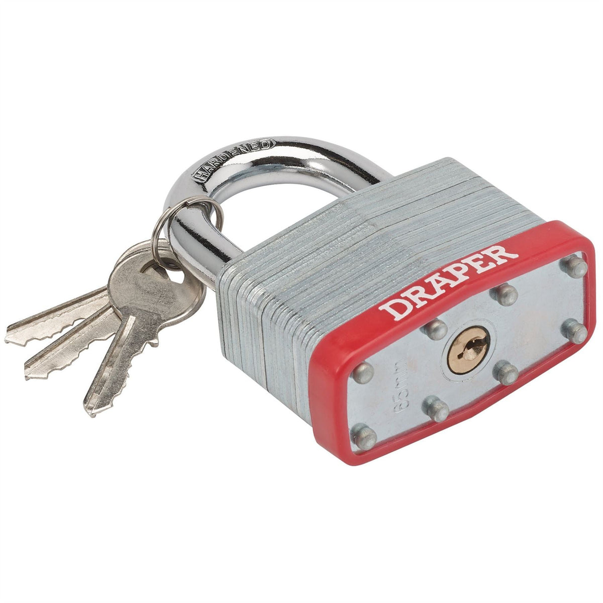 Draper Redline® Laminated Steel Padlock 65mm 68807 White Rose Tools