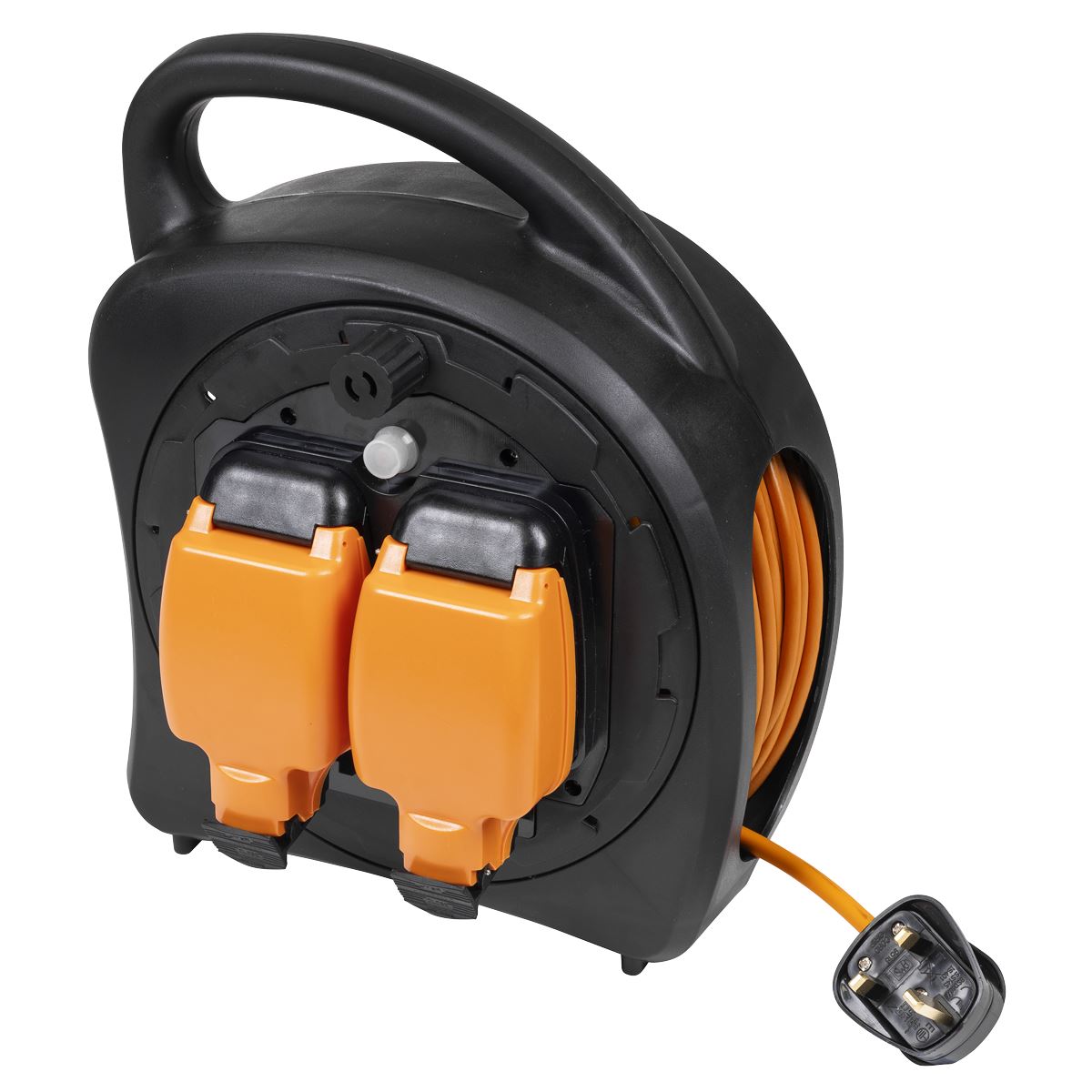 Sealey 30m Weatherproof Extension Reel with Thermal Trip 2 x 230V White Rose Tools