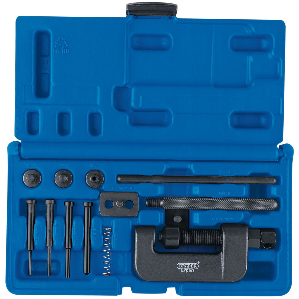 Draper Expert Motorcycle Chain Splitter and Riveter Kit 31318 White Rose Tools