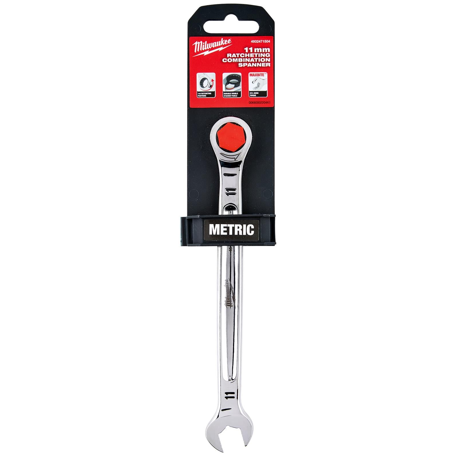 Milwaukee Ratchet Combination Spanners MAX BITE Fixed Head Open End Ring - Choose Size White Rose Tools