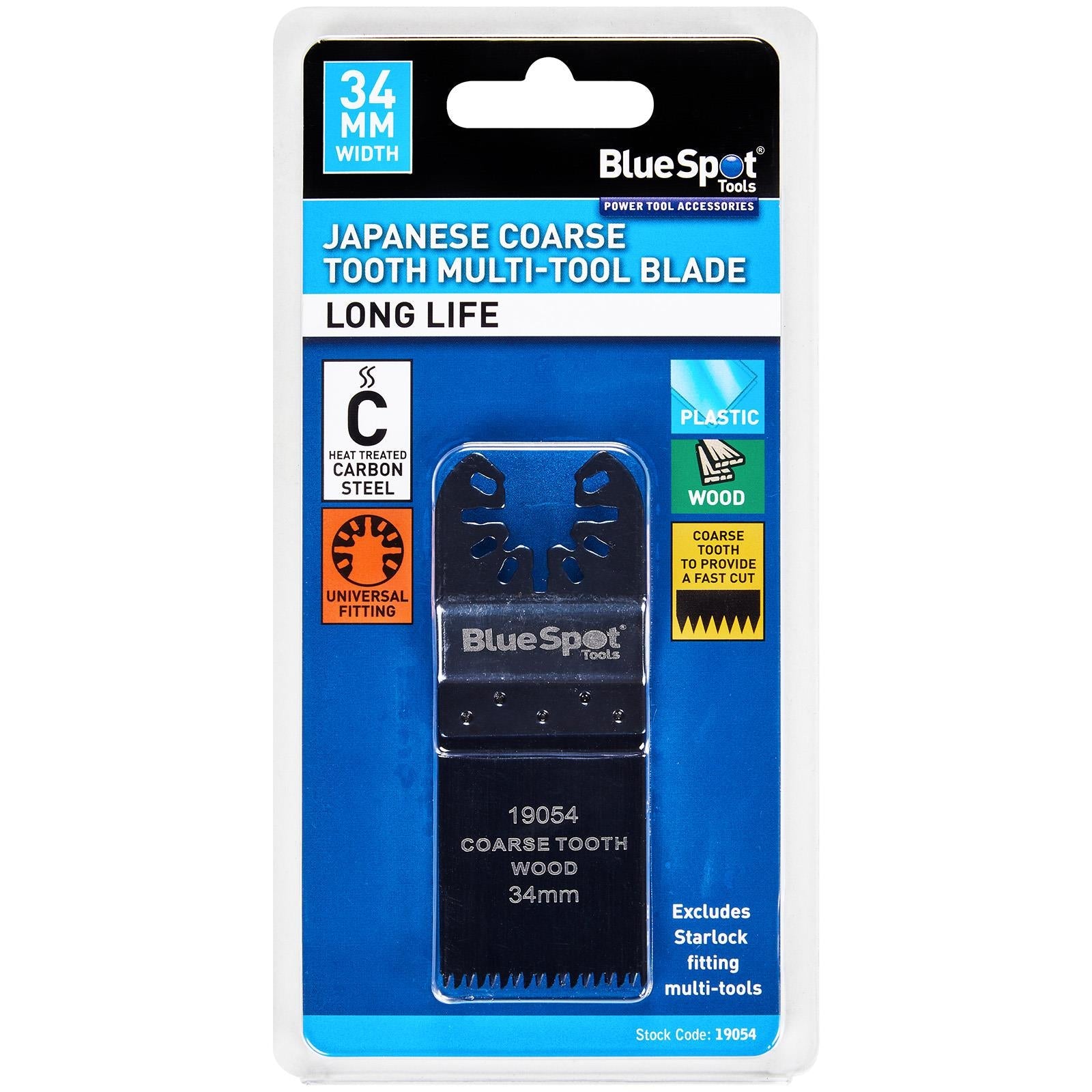 BlueSpot Multi Tool Blade Japanese Coarse Tooth 34mm OMT for Wood Plastic