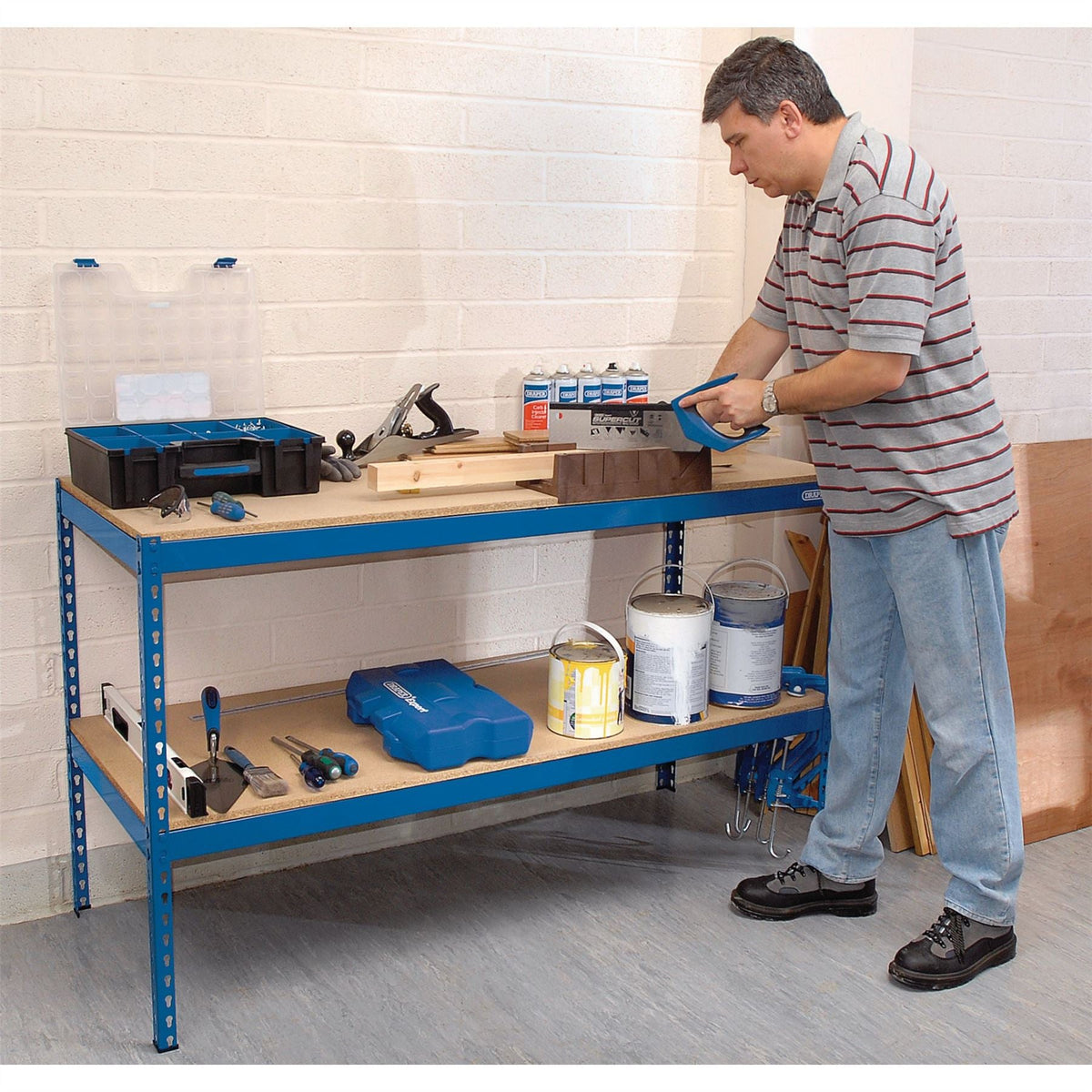Draper Steel Workbench 1800 x 600 x 900mm 24913 White Rose Tools
