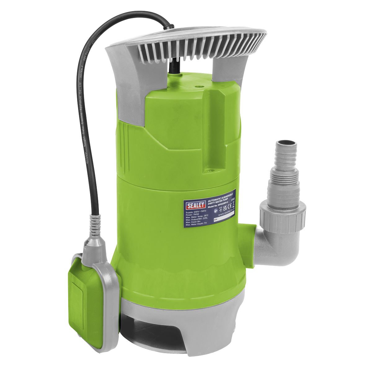 Sealey Submersible Dirty Water Pump Automatic 225L/min 230V