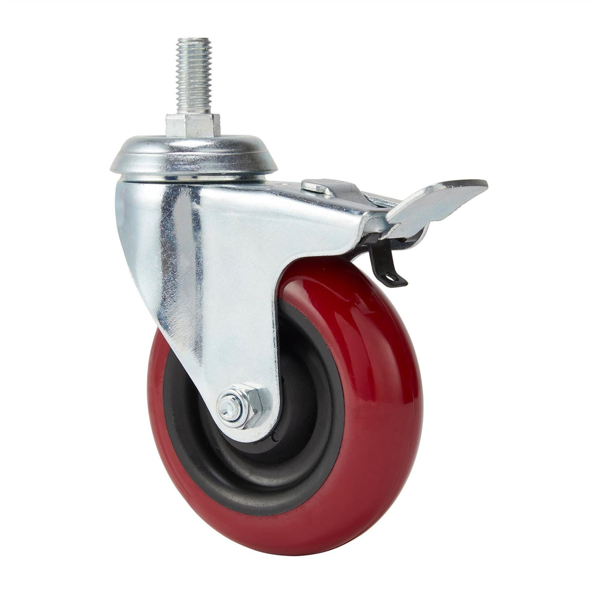Draper Swivel Bolt Fixing Polyurethane Wheel with Brake 100mm Diameter S.W.L. 125kg 65521 White Rose Tools