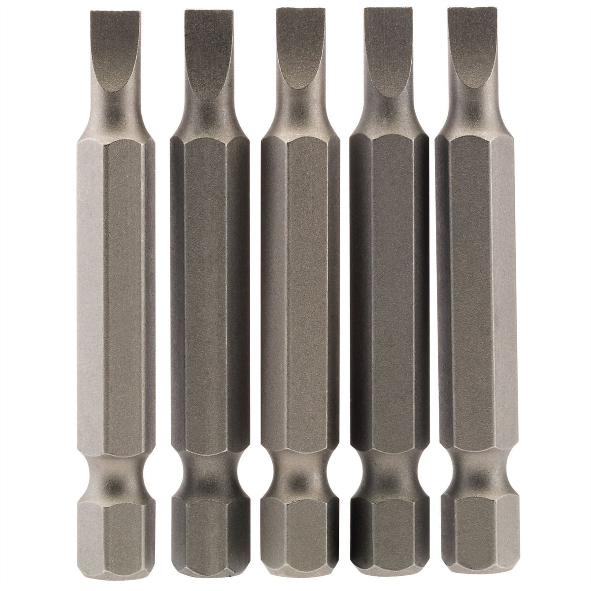 Draper Plain Slot Insert Bit 4.5mm 1/4" Hex 50mm Long (Pack of 5) 64270 White Rose Tools