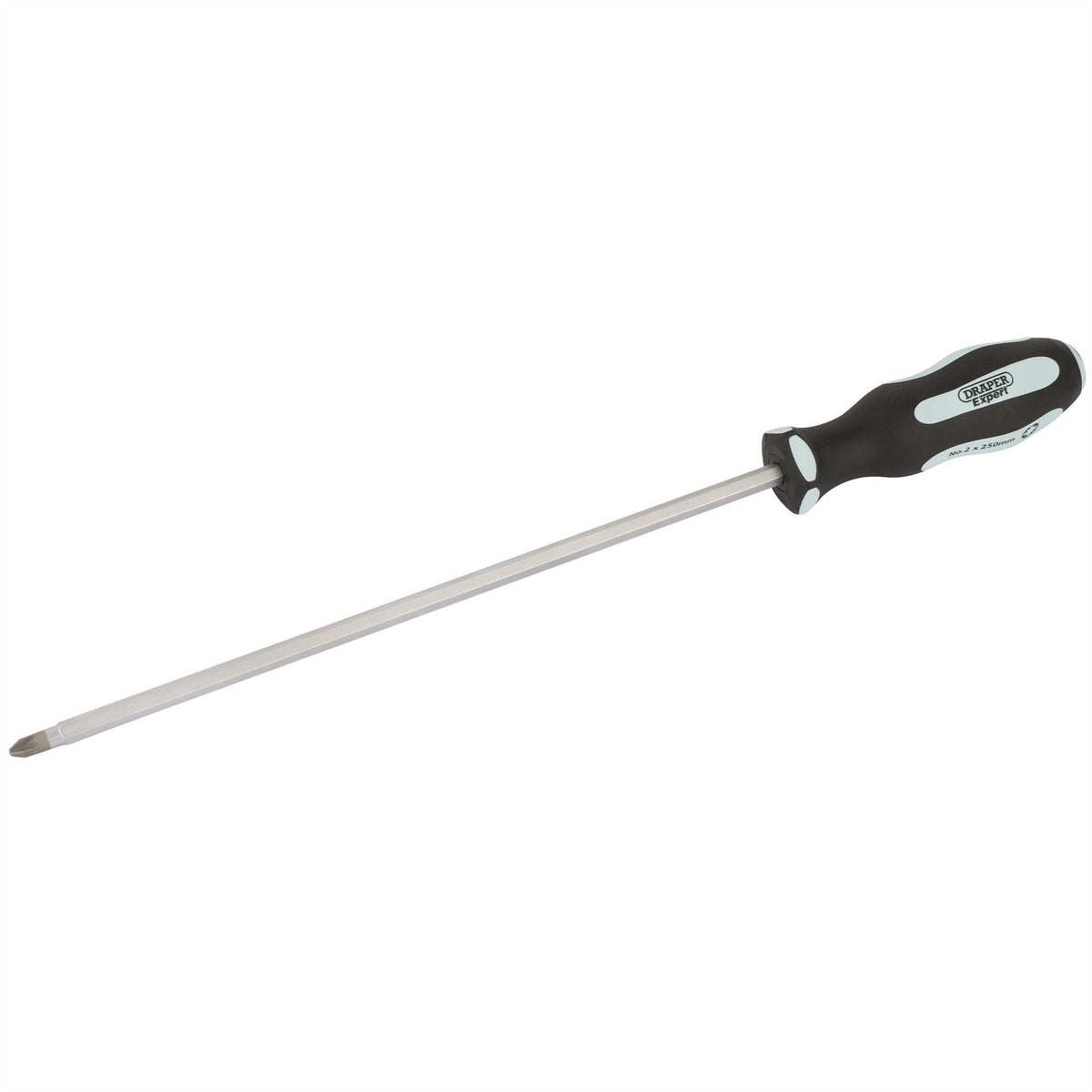 Draper Expert 'Pound Thru' PZ TYPE Soft Grip Screwdriver No.2 x 250mm 63596 White Rose Tools