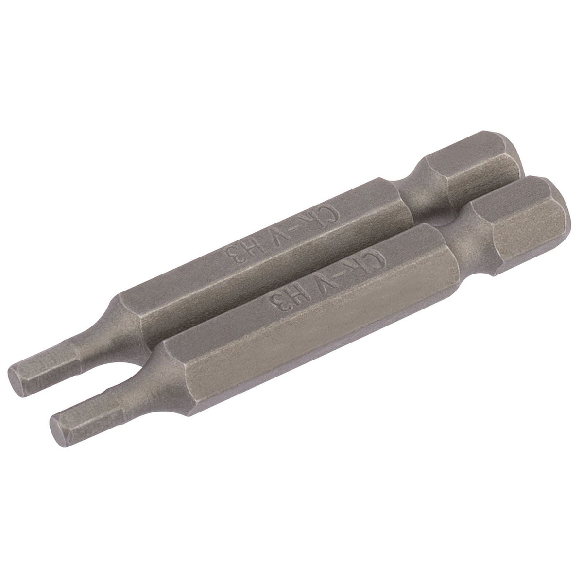 Draper Hexagonal Insert Bit 3mm 1/4" Hex 50mm Long (Pack of 2) 64253 White Rose Tools