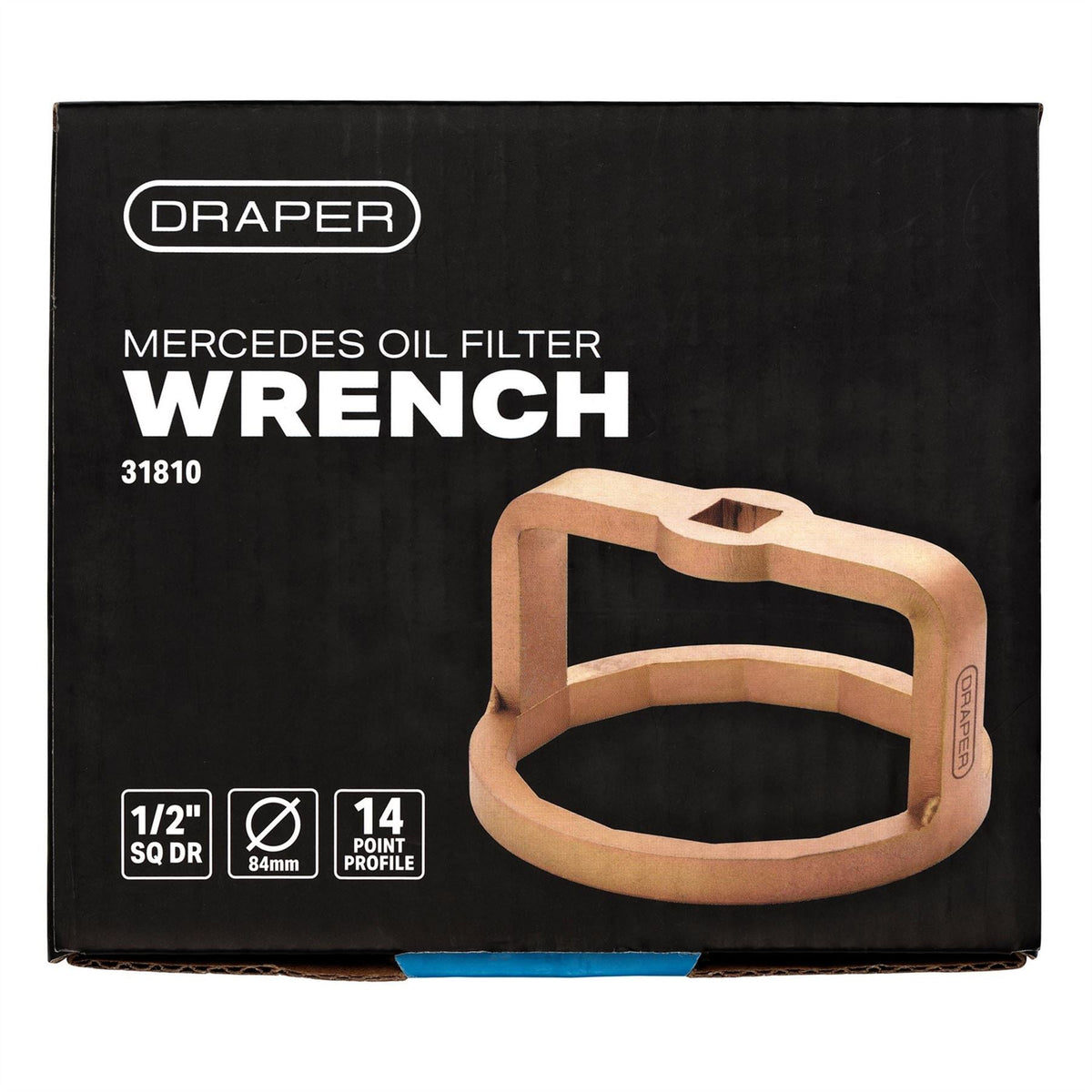 Draper Oil Filter Wrench 1/2" Sq. Dr. 14-Point 84mm Diameter 31810 White Rose Tools