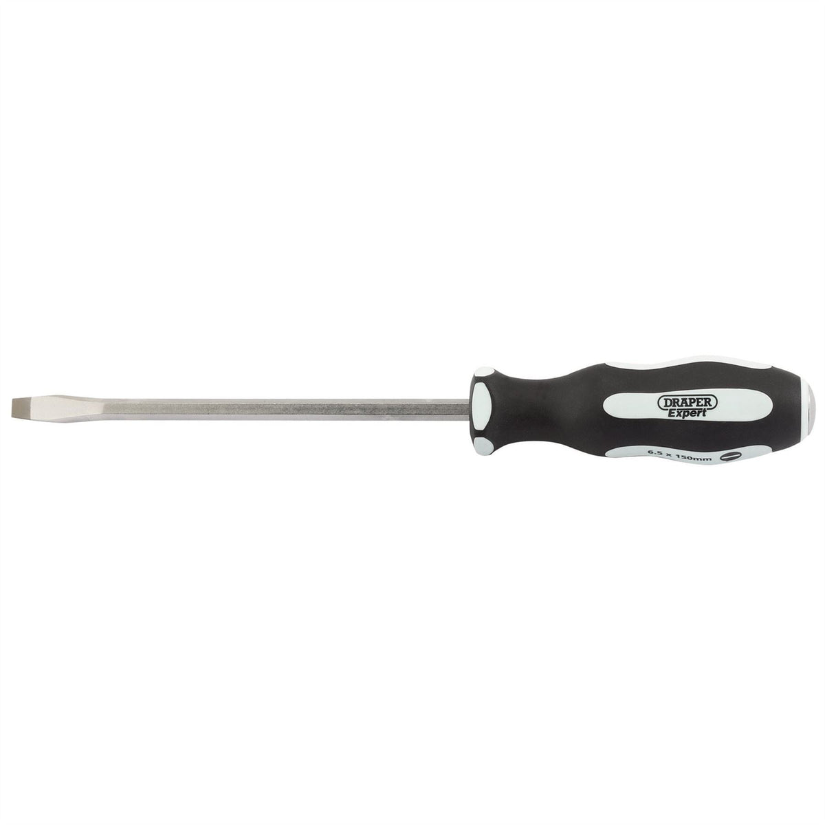Draper Expert 'Pound Thru' Plain Slot Soft Grip Screwdriver 6.5 x 150mm 35183 White Rose Tools