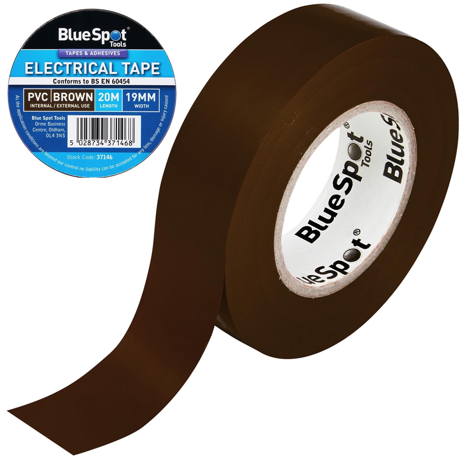 BlueSpot Electrical Insulation Tape Brown PVC 19mm x 20m