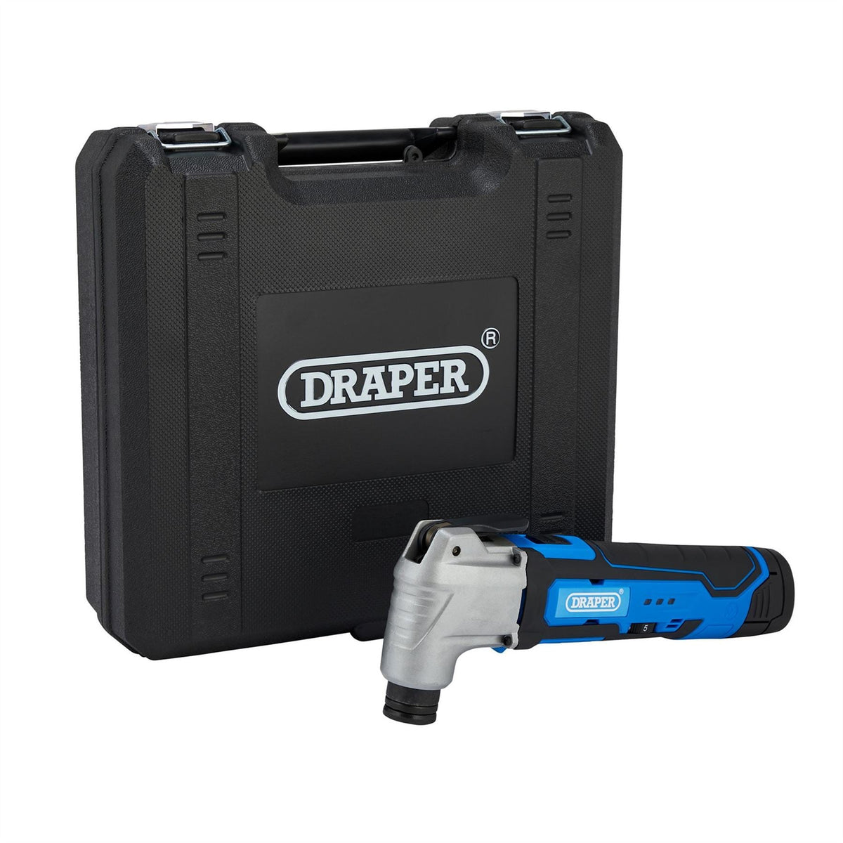 Draper 12V Oscillating Multi-Tool (33 Piece) 1 x Battery 1.5Ah 1 x Fast Charger 19392 White Rose Tools