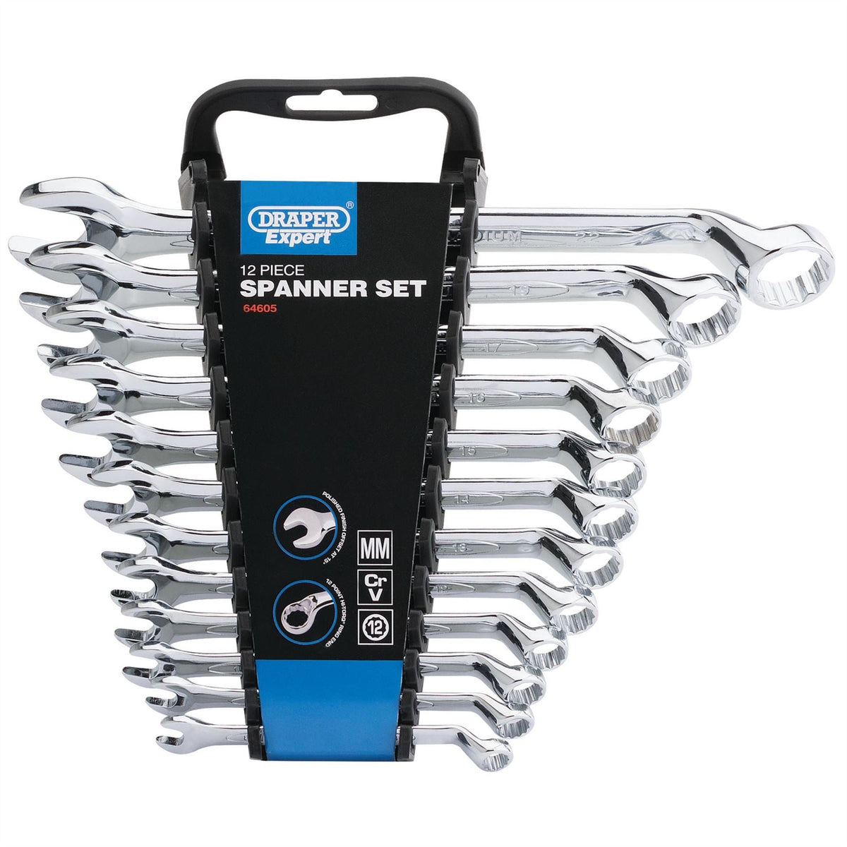 Draper Expert HI-TORQ® Metric Combination Spanner Set 8 - 22mm (12 Piece 64605 White Rose Tools