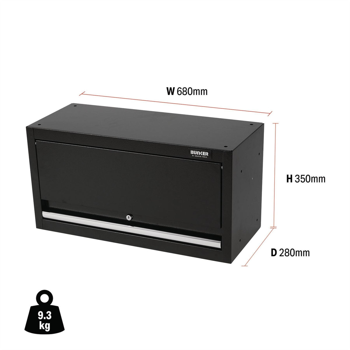 BUNKER Modular Wall Cabinet 680mm 33162 White Rose Tools