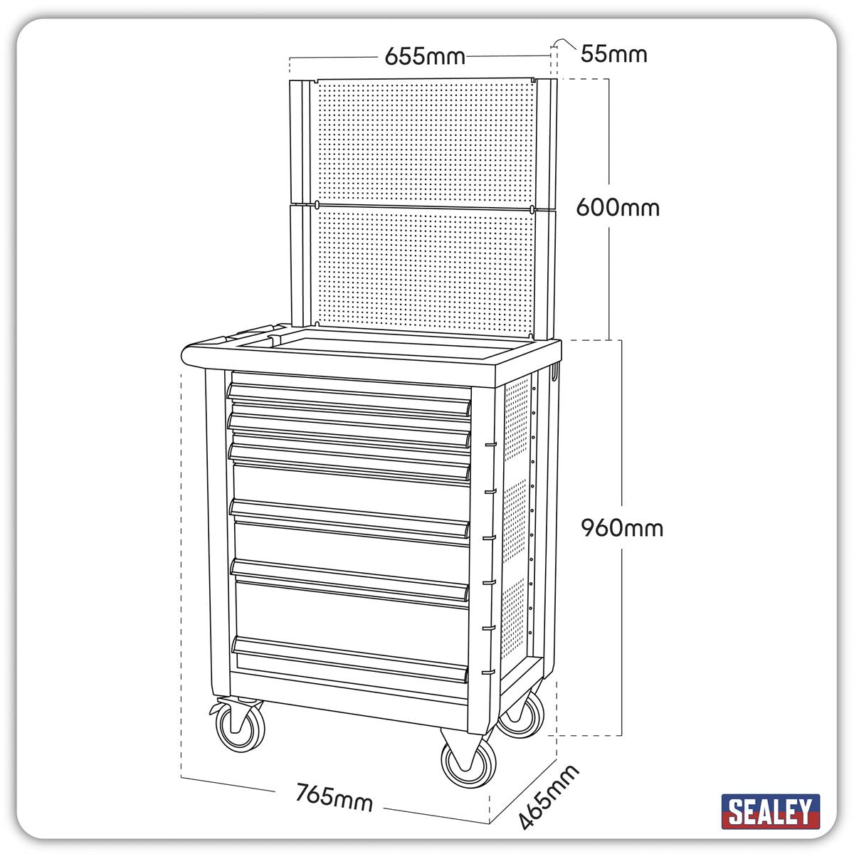 Sealey Premier Rollcab 6 Drawer with Ball-Bearing Slides