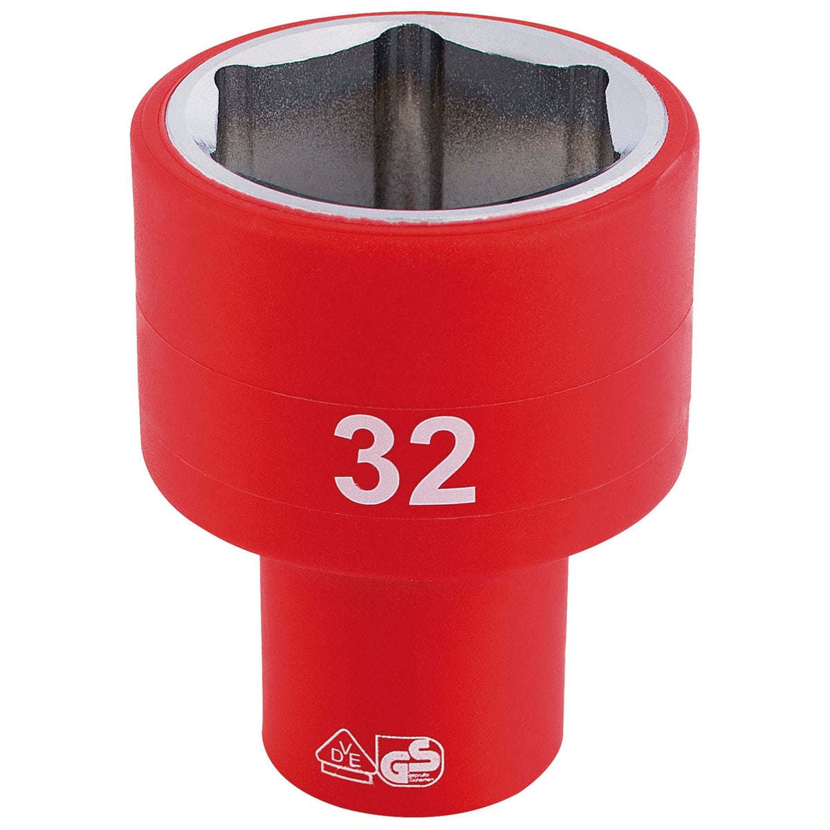 Draper Expert Fully Insulated VDE Socket 1/2" Sq. Dr. 32mm 32017 White Rose Tools